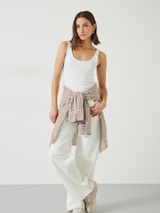 Hush White Seth Low Scoop Ribbed Vest - Image 2 of 4