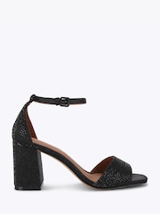 Kurt Geiger London Black Square Block Heel Sandals - Image 1 of 5