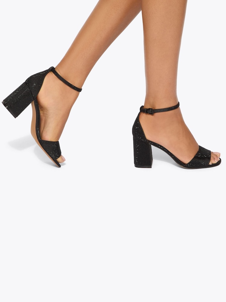 Kurt Geiger London Black Square Block Heel Sandals - Image 2 of 5 Kurt Geiger London Black Square Block Heel Sandals - Image 2 of 5