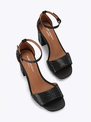 Kurt Geiger London Black Square Block Heel Sandals - Image 3 of 5