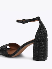 Kurt Geiger London Black Square Block Heel Sandals - Image 4 of 5