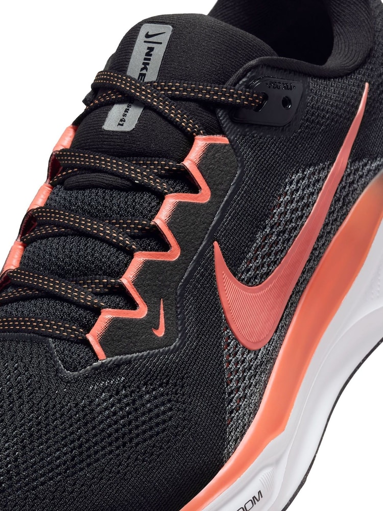 Nike Black/Orange Pegasus 41 Road Running Trainers - Image 8 of 8