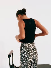 Never Fully Dressed Charcoal Grey Hope Print Flared Sports Leggings - Image 5 of 6