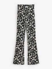 Never Fully Dressed Charcoal Grey Hope Print Flared Sports Leggings - Image 6 of 6