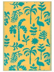 Furn Yellow Teal Marula Tropical Outdoor/Indoor Rug - Image 3 of 6