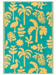 Furn Yellow Teal Marula Tropical Outdoor/Indoor Rug - Image 4 of 6