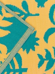 Furn Yellow Teal Marula Tropical Outdoor/Indoor Rug - Image 5 of 6