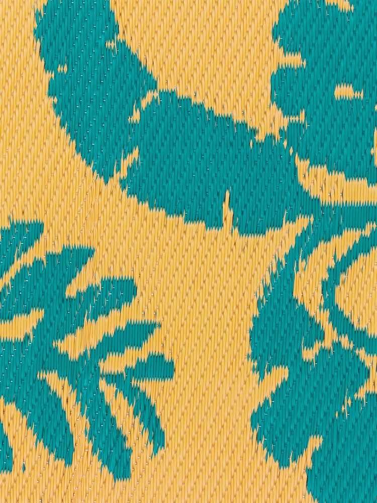 Furn Yellow Teal Marula Tropical Outdoor/Indoor Rug - Image 6 of 6