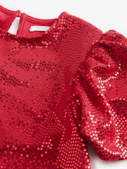 Red Sparkle Angel Sleeve Party Sequin Dress (3-16yrs) - Image 4 of 7