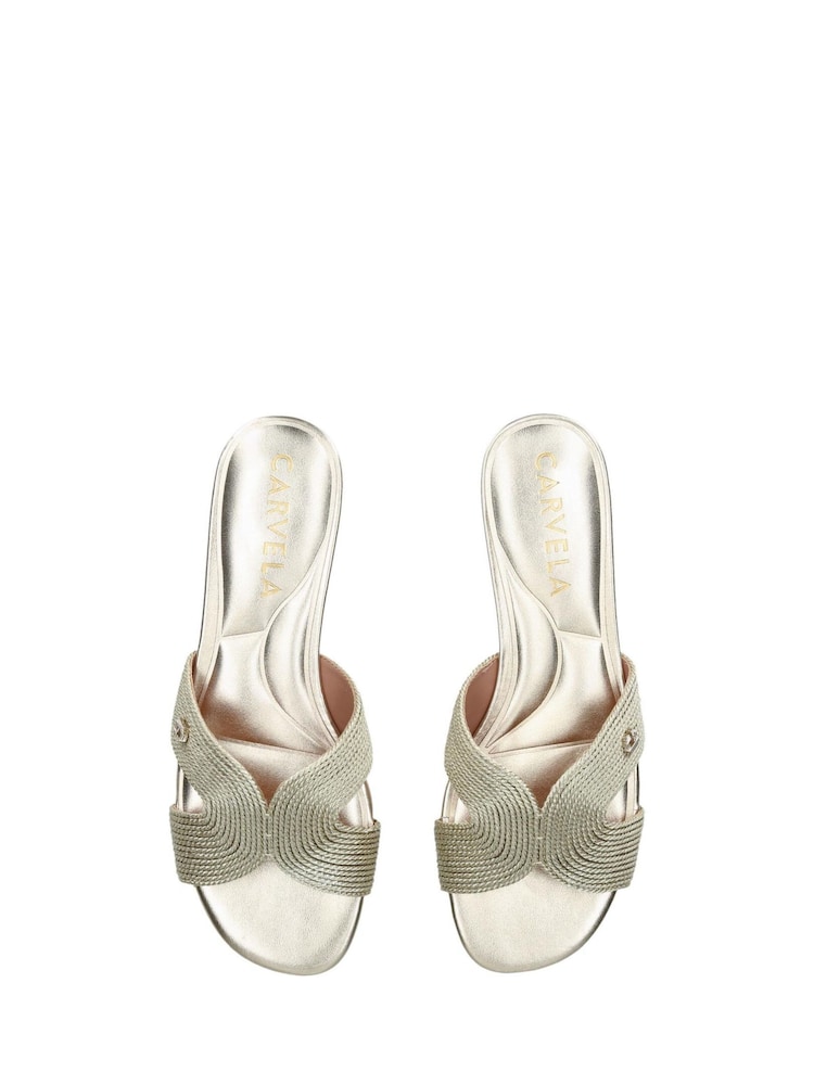 Carvela Chrome Gala Mule Jewel Sandals - Image 4 of 5