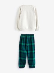 Grey/Green 100% Cotton Matching Family Kids Christmas Happy Holidays Pyjamas (3-16yrs) - Image 8 of 10
