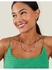 Accessorize Pink Facet Bead Necklaces 2 Pack - Image 3 of 3