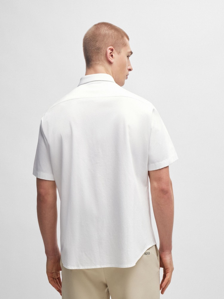 BOSS White Regular-Fit Shirt in Cotton Piqué Jersey - Image 2 of 6