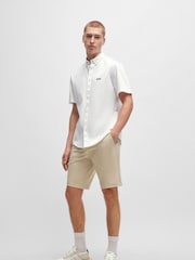 BOSS White Regular-Fit Shirt in Cotton Piqué Jersey - Image 3 of 6