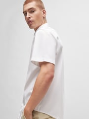 BOSS White Regular-Fit Shirt in Cotton Piqué Jersey - Image 4 of 6