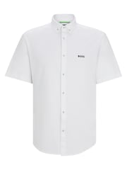BOSS White Regular-Fit Shirt in Cotton Piqué Jersey - Image 6 of 6