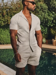 Tailored Athlete Natural Muscle Fit Textured Geo Cuban Collar Shirt - Image 1 of 6