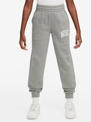 Nike Grey Marl Club Varsity Logo Fleece Joggers - Image 1 of 3