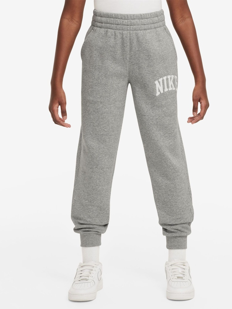 Nike Grey Marl Club Varsity Logo Fleece Joggers - Image 1 of 3