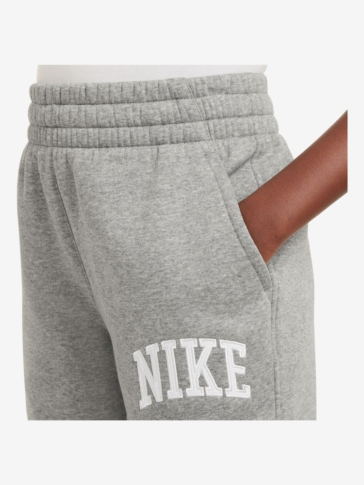 Nike Grey Marl Club Varsity Logo Fleece Joggers - Image 3 of 3