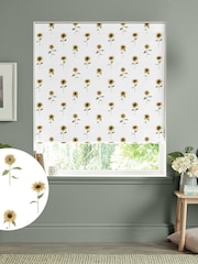Sophie Allport White Sunflowers Made to Measure 100% Cotton Roman Blinds - Image 1 of 6