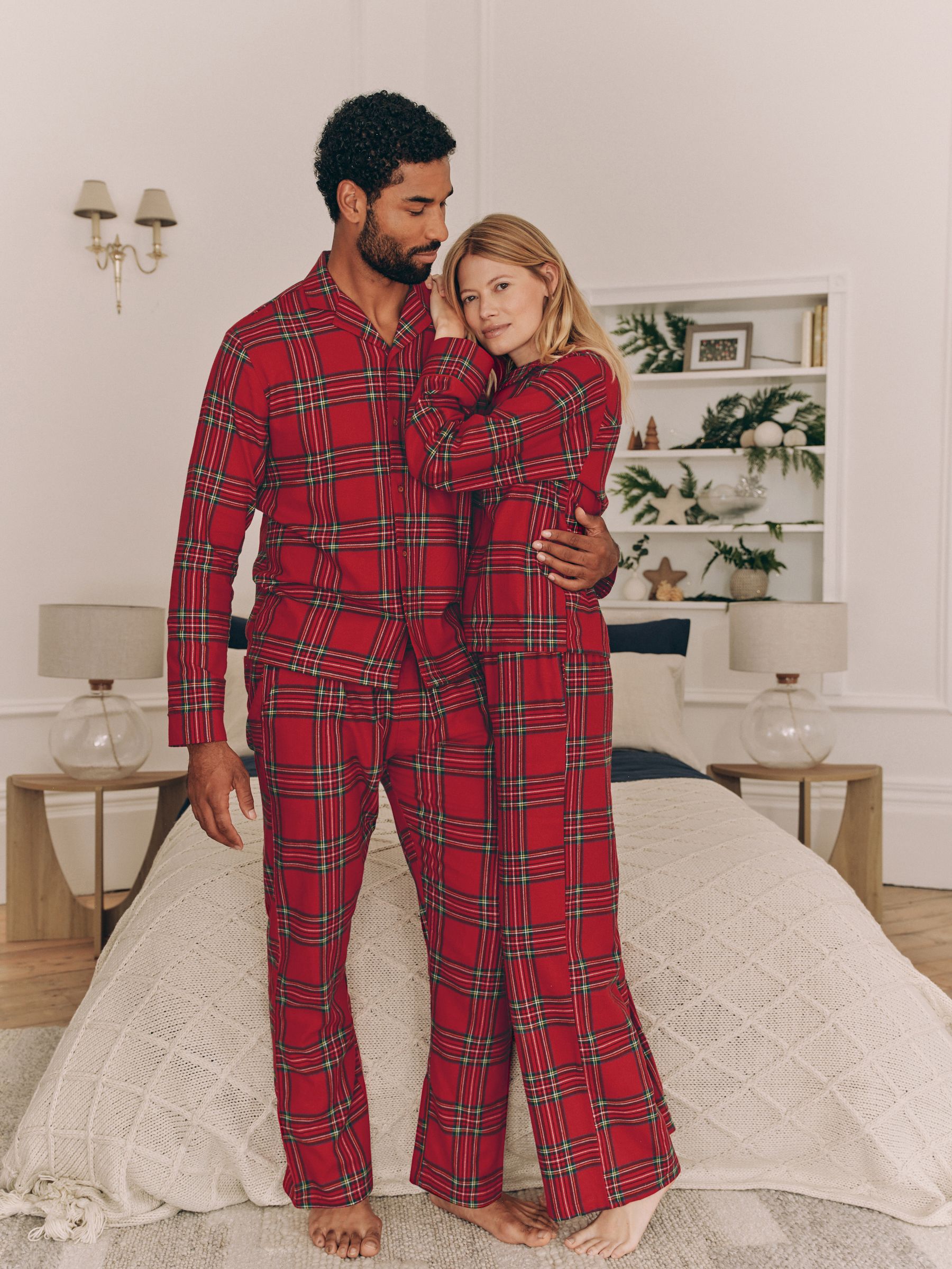 Buy Red Check Matching Family Kids Christmas Flannel 100 Cotton Pyjamas 9mths 16yrs from Next Lithuania