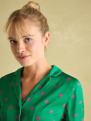 Joules Bonnie Green Satin Pyjama Set - Image 4 of 7