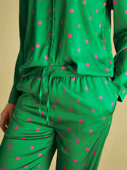 Joules Bonnie Green Satin Pyjama Set - Image 5 of 7