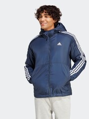 adidas Terrex Navy Essentials 3-Stripes Insulated Hooded Jacket - Image 1 of 7