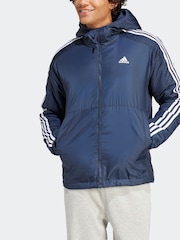 adidas Terrex Navy Essentials 3-Stripes Insulated Hooded Jacket - Image 4 of 7