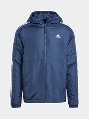 adidas Terrex Navy Essentials 3-Stripes Insulated Hooded Jacket - Image 6 of 7