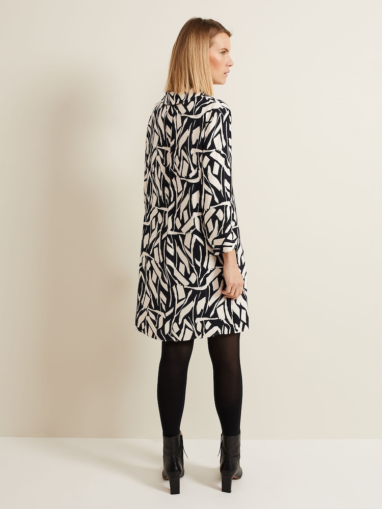 Phase Eight Black Geo Ruby Tunic Dress - Image 2 of 6
