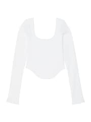 Victoria's Secret PINK Optic White Long Sleeve Cotton Corset Top - Image 3 of 3
