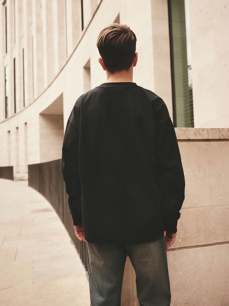 Black/Silver Gorilla Relaxed Fit Long Sleeve Graphic T-Shirt (3-16yrs) - Image 3 of 3 Black/Silver Gorilla Relaxed Fit Long Sleeve Graphic T-Shirt (3-16yrs) - Image 3 of 3