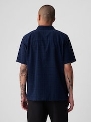 Gap Navy Blue Linen Cotton Short Sleeve Shirt - Image 2 of 4