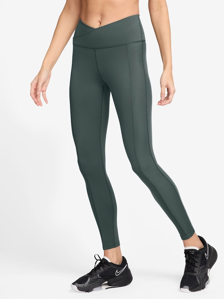 Nike Green One Wrap High Waisted 7/8 Leggings - Image 1 of 4