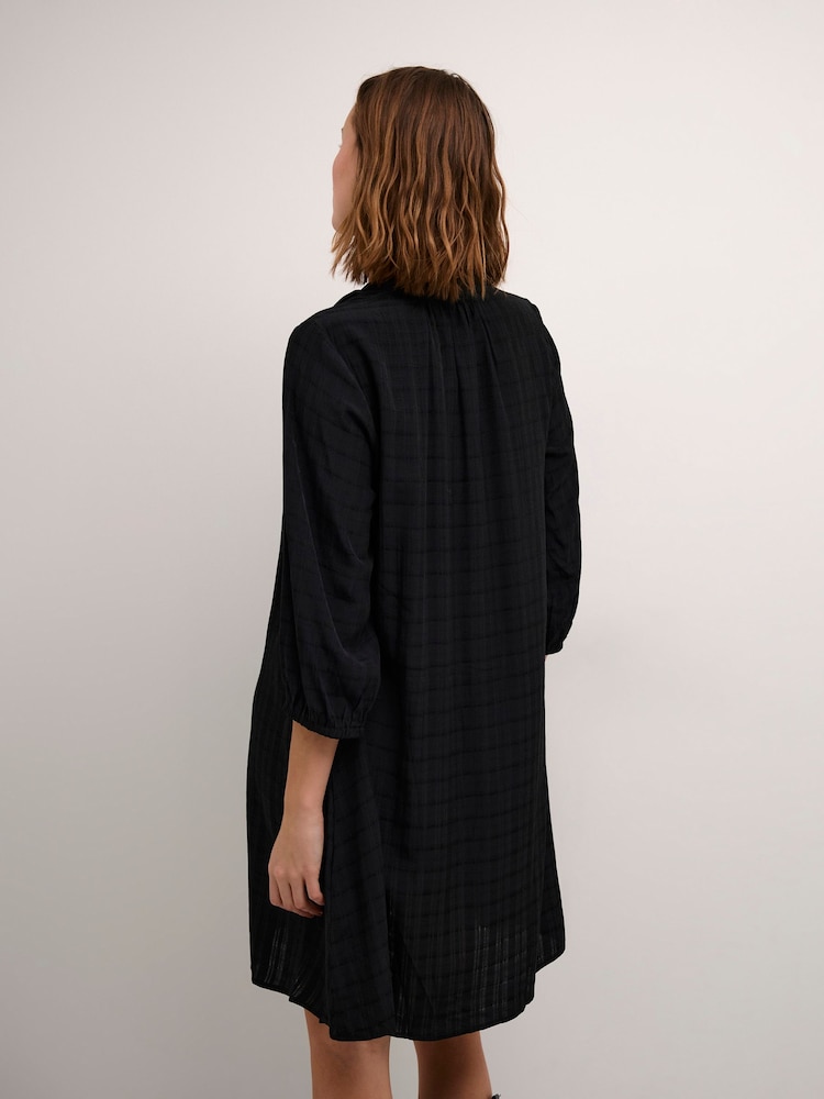Kaffe A-Line Fit Alice 3/4 Sleeve Black Dress - Image 2 of 6 Kaffe A-Line Fit Alice 3/4 Sleeve Black Dress - Image 2 of 6