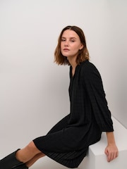Kaffe A-Line Fit Alice 3/4 Sleeve Black Dress - Image 4 of 6
