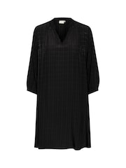 Kaffe A-Line Fit Alice 3/4 Sleeve Black Dress - Image 5 of 6