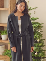 Black Tie Waist Coatigan - Image 3 of 8