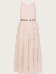 Monsoon Pink Fiorella Ruffle Prom Dress - Image 1 of 3
