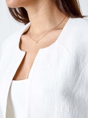 Roman White Pleated Textured Cropped Jacket - Image 5 of 5
