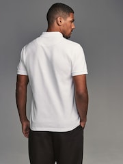 White Regular Fit Smart Quarter Zip 100% Cotton Polo Shirt - Image 3 of 8