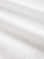 White Regular Fit Smart Quarter Zip 100% Cotton Polo Shirt - Image 8 of 8