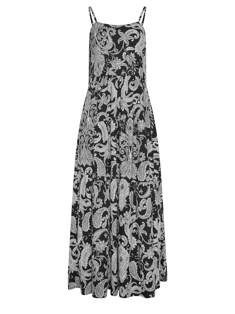 Long Tall Sally Black Paisley Print Strappy Maxi Dress - Image 5 of 5