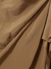 Reiss Toffee Amara Drape Front Maxi Skirt - Image 6 of 6