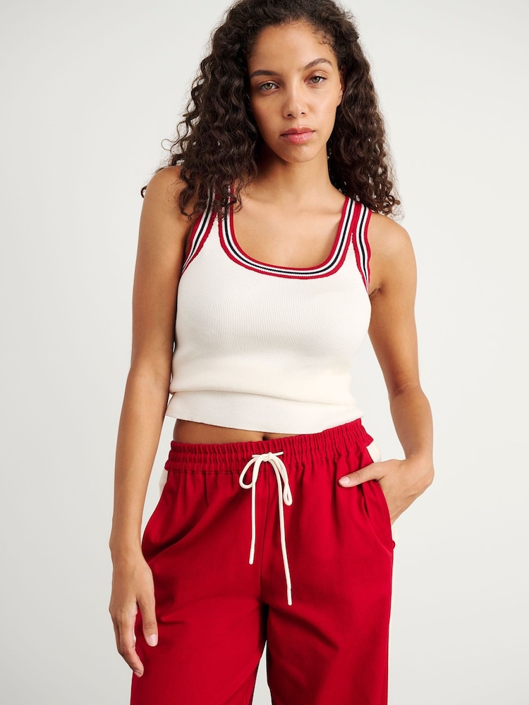 JAG White Lydia Stripe Knitted Vest - Image 6 of 6 JAG White Lydia Stripe Knitted Vest - Image 6 of 6