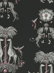 Clarke and Clarke Charcoal Emma J Shipley Wilderie Creatura A4 Wallpaper Sample - Image 1 of 1