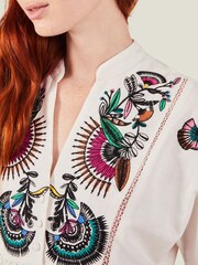 Accessorize White Fan Embroidered Cover-Up Dress - Image 2 of 3