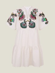 Accessorize White Fan Embroidered Cover-Up Dress - Image 3 of 3